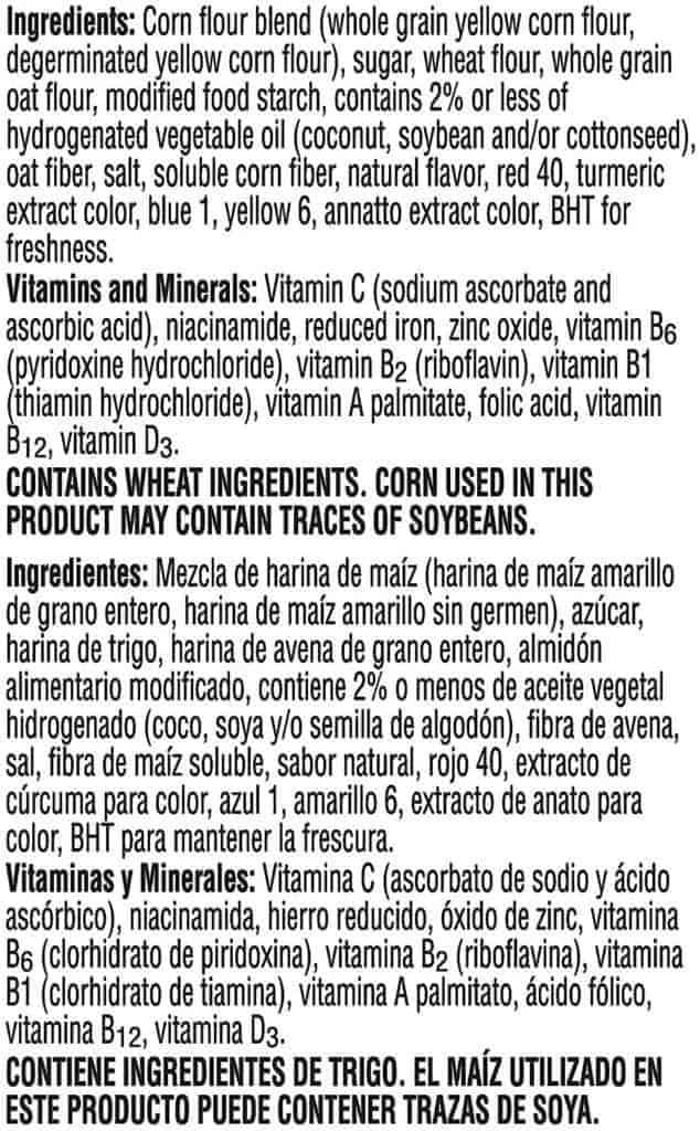 fruit loops ingredients list