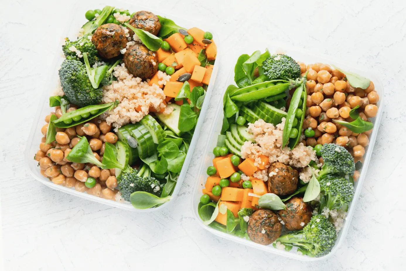 two bento boxes containing vegan lunches - best vegan lunch ideas